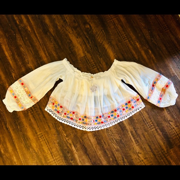 Free People Lace Muli-Color Crop-top w/builtin Bra - Picture 5 of 8